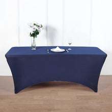 Rectangular Navy Blue Spandex Tablecloth for 8 Feet