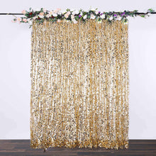 Gold Big Payette Sequin Backdrop Drape Curtain, Photo Booth Event Divider Panel - 8ftx8ft