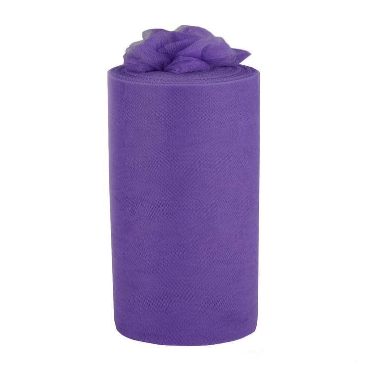 9inch x 100 Yards Purple Tulle Fabric Bolt, Sheer Fabric Spool Roll For Crafts#whtbkgd