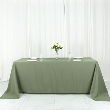 Dusty Sage Green Seamless Polyester Rectangular Tablecloth 90"x132"