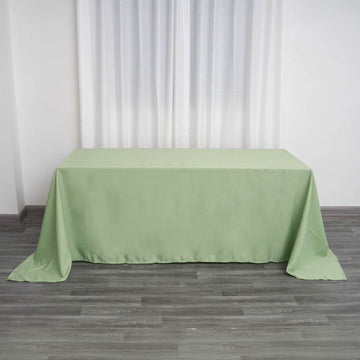 Elevate Your Event Decor with the Sage Green Seamless Polyester Rectangular Tablecloth