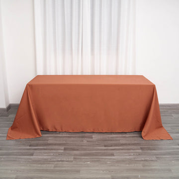 Terracotta (Rust) Seamless Polyester Rectangular Tablecloth 90"x132"