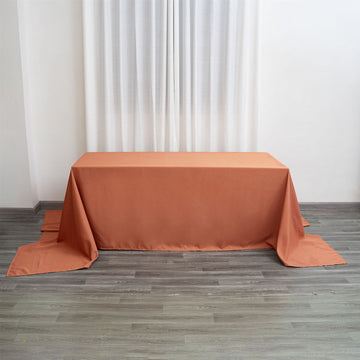 Terracotta (Rust) Polyester Rectangular Tablecloth 90"x156"