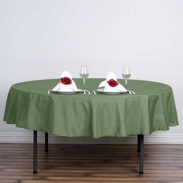 Olive Green Seamless Polyester Round Tablecloth 90"