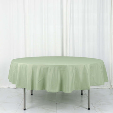 Create a Serene Atmosphere with the Sage Green Seamless Polyester Round Tablecloth 90"