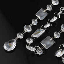 5 Pack | Clear Princess-Cut Acrylic Crystal Diamond Garland Chandeliers - 34inch