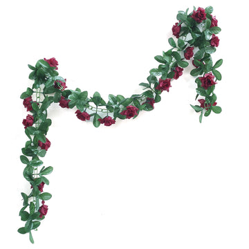 Transform Any Space into a Garden of Eden with the Burgundy Artificial Silk Rose Garland