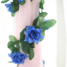 6 Feet Of Royal Blue Artificial Silk Rose Flower Garland With UV Protection