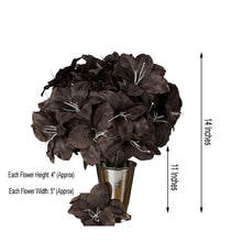10 Bushes | Chocolate Brown Artificial Silk Tiger Lily Flowers, Faux Bouquets