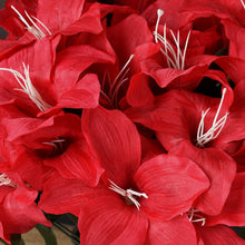 10 Bushes | Red Artificial Silk Tiger Lily Flowers, Faux Bouquets#whtbkgd