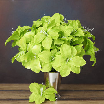Create Stunning Wedding Decor with Sage Green Artificial Silk Tiger Lily Flowers