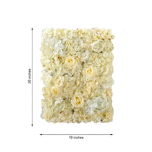 Silk Floral & Greenery Wall Panels with White | Champagne Color - 29 inches x 19 inches