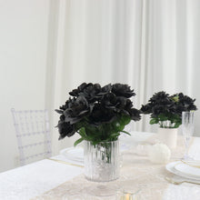 Black Artificial Silk 84 Blossomed Rose Premium Flowers 12 Bushes
