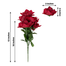 Burgundy Artificial 84 Blossomed Premium Silk Rose Flowers 12 Bushes
