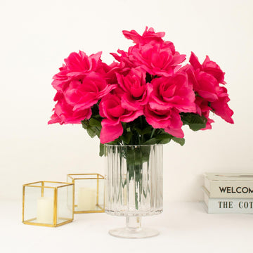 Add a Touch of Elegance with Fuchsia Artificial Rose Flowers