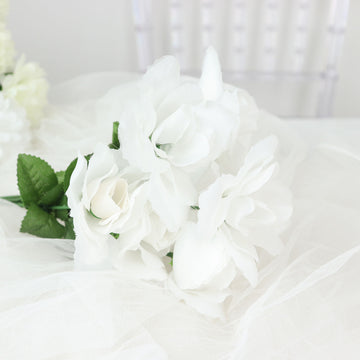 Elevate Your Event Decor with White Artificial Silk Blossomed Rose Flowers