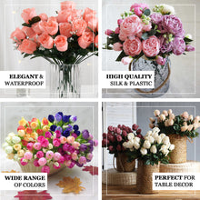 Artificial Premium Silk Burgundy Flower Rose Bud Bouquets 12 Bushes
