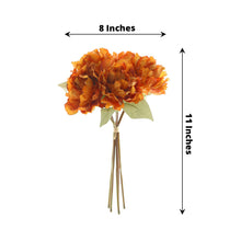 Silk Peonies Flower Bouquet In 11 Inch Orange 
