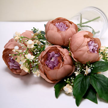 Bring Timeless Beauty to Your Events with Dusty Rose Craft Peony Flower Heads