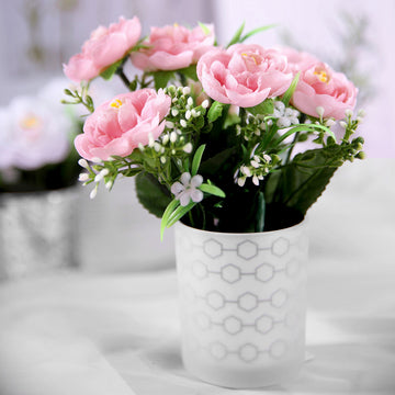 Transform Your Event with Pink Artificial Silk Peony Flower Bouquet Arrangement