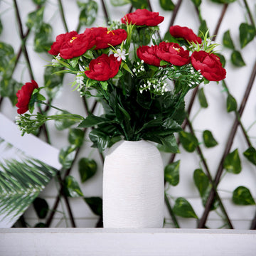 Elevate Your Wedding Décor with Red Artificial Peony Silk Flower Arrangements