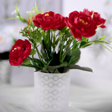 Create a Captivating Ambiance with Red Artificial Peony Silk Flower Arrangements