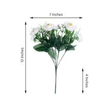 4 Bushes Artificial Silk Peony Flower White Bouquet Arrangement