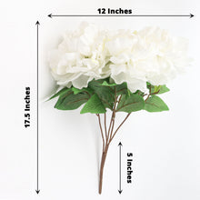 White Artificial Silk Peony Flower Spray 17 Inch