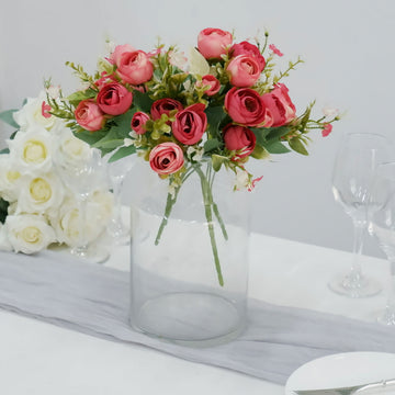 Add a Pop of Color with Artificial Red Mini Ranunculus Silk Flower Arrangements