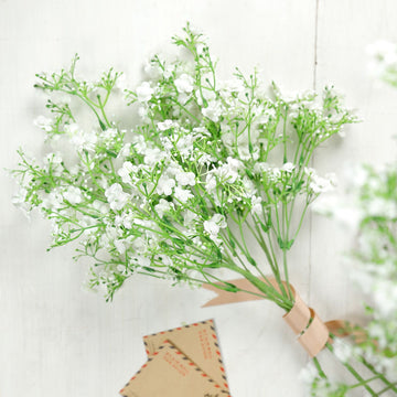 Add a Touch of Elegance to Your Indoor Decor with White Artificial Silk Babys Breath Gypsophila Flowers