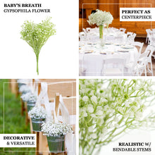 3 Bushes of Real Touch White Baby's Breath Gypsophila Artificial Flowers 14 Inch
