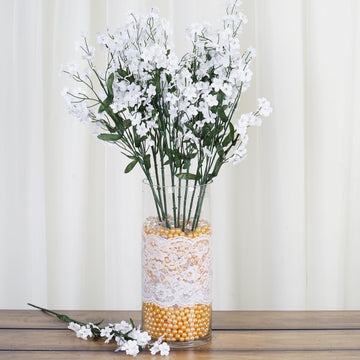 Elegant White Artificial Silk Babys Breath Flower Bushes for Stunning Event Décor