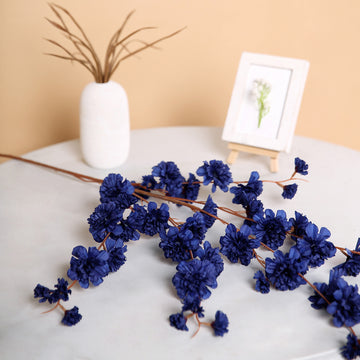 Elevate Your Event Decor with Navy Blue Artificial Silk Carnation Flower Stems