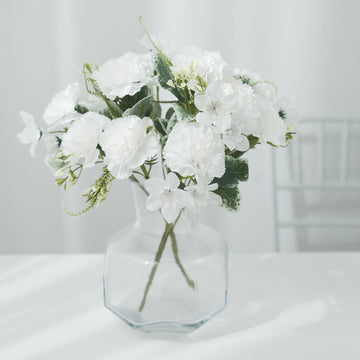 Create a Lasting Impression with White Silk Carnation Flower Bouquets