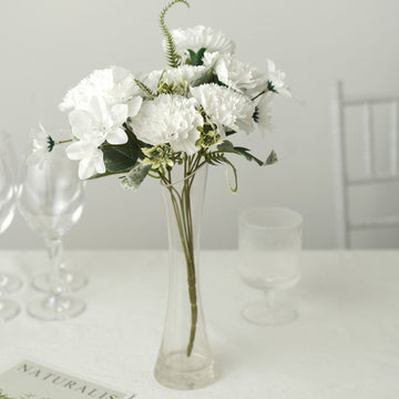 Elegant White Silk Carnation Flower Bouquets for Stunning Event Decor