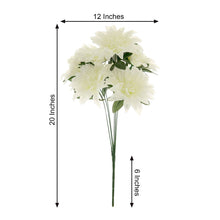 Set Of 2 Ivory Artificial Silk Dahlia Flower Spray Bushes 20 Inch