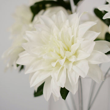 Stunning Ivory Artificial Silk Dahlia Flower Spray Bushes for Event Decor