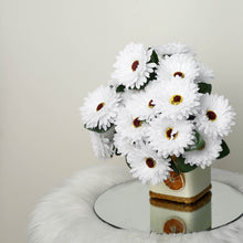 4 Bushes Of White Artificial Silk Gerbera Daisy Flowers For Bouquets