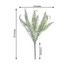 Artificial 2 Stem Boston Fern Plant In Frosted Green