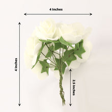 Ivory Real Touch Foam Rose Flowers 1 Inch 48 With Stem