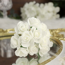 48 White Foam Craft Roses With Stems 1 Inch