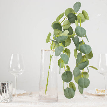 Create a Spectacular Display with 3 Pack Green Real Touch Hanging Artificial Plant Eucalyptus Stems