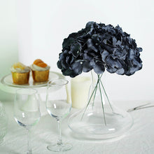Charcoal Gray Artificial Satin Hydrangeas With 10 Flower Heads And Stems