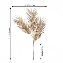 Vase Filler Metallic Gold Artificial Palm Branches 32 Inch 2 Stems