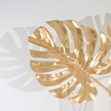 Create a Glamorous Atmosphere with Gold Fake Monstera Plant Leaves