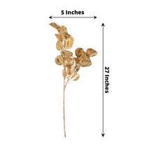 Plastic Gold Round Eucalyptus Branches 27 Inch