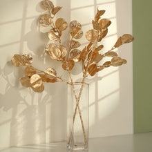 27 Inch Round Gold Eucalyptus Branches