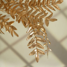 Metallic Gold 21 Feet Plastic Fern Branches