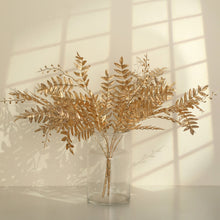 Metallic Gold Plastic Fern 21 Feet Branches