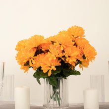 Artificial 84 Pieces Silk Orange Flowers Chrysanthemum 12 Bushes